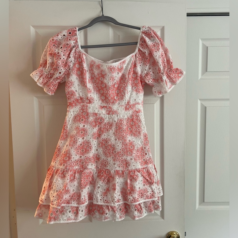 Stellah Xsmall Pink & White Dress